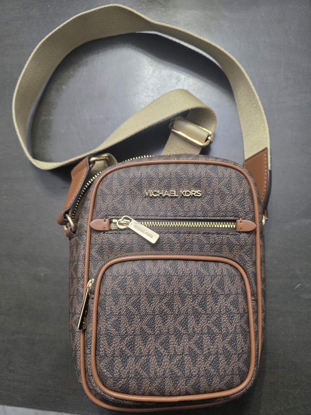 Michael Kors Brown Logo Crossbody Bag - Brown